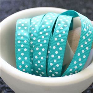 Grosgrain Ribbon - Swiss Dot Tornado/White